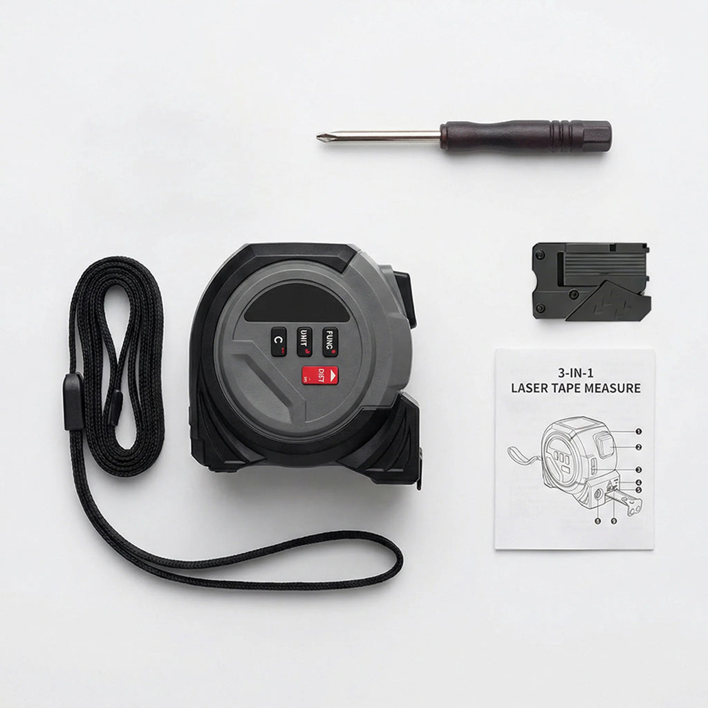 3-In-1 Laser Tape Measure Waterproof Digital