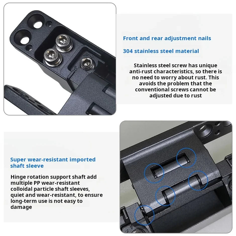 Concealed 3D Adjustable Hinge Page Single-sided Non Slotted Invisible Door Aluminum Wooden Door With Internal  External Hinges