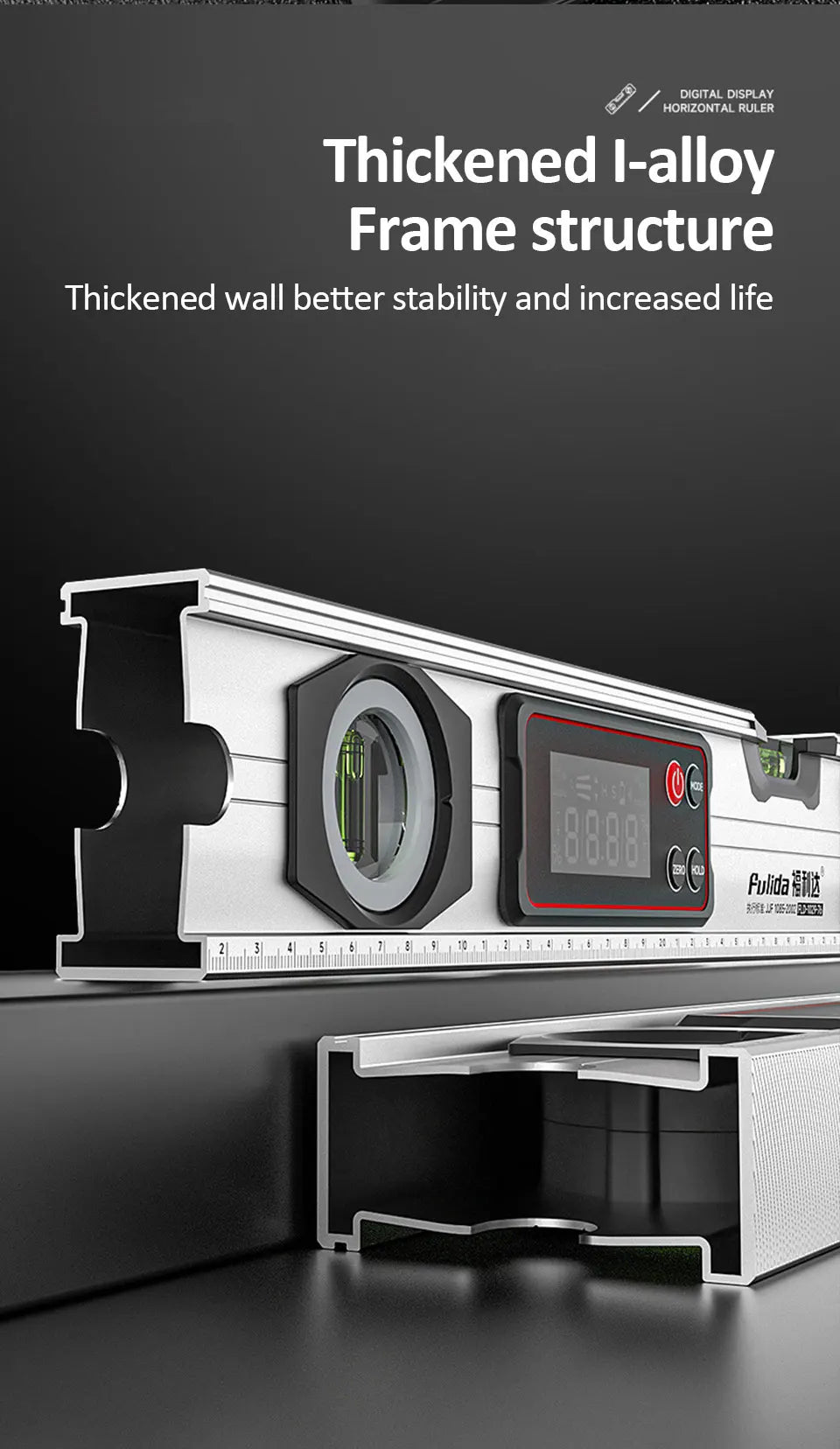 Digital Protractor Angle Finder Inclinometer Magnets Level Angle Slope 0-90 °Electronic Level Ruler  20-50MM with LED Display