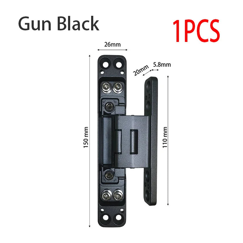 Concealed 3D Adjustable Hinge Page Single-sided Non Slotted Invisible Door Aluminum Wooden Door With Internal  External Hinges