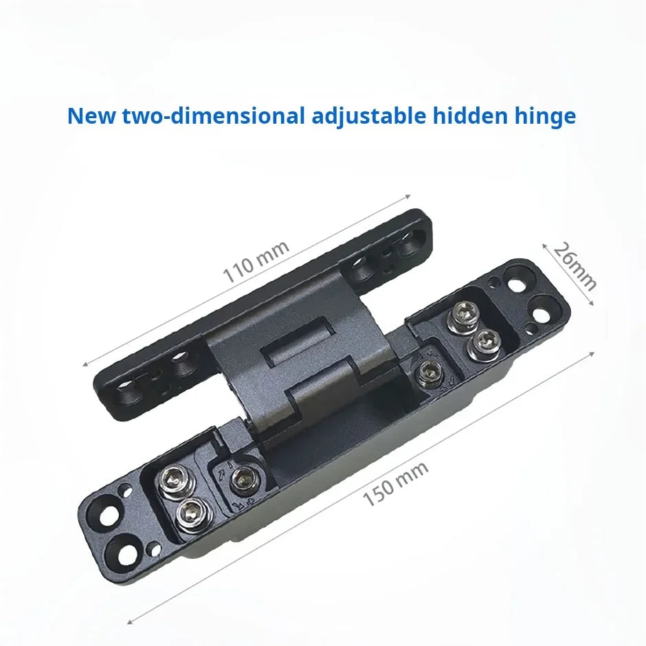 Concealed 3D Adjustable Hinge Page Single-sided Non Slotted Invisible Door Aluminum Wooden Door With Internal  External Hinges