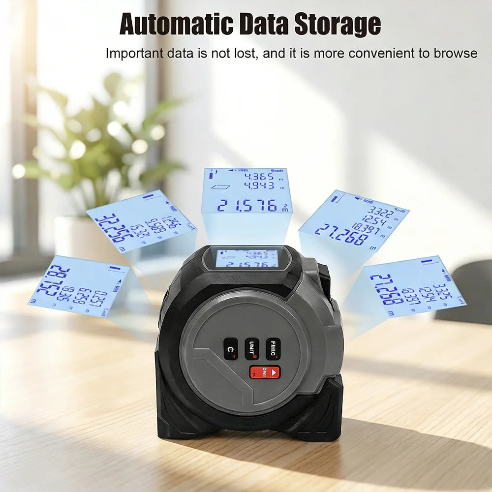 3-In-1 Laser Tape Measure Waterproof Digital