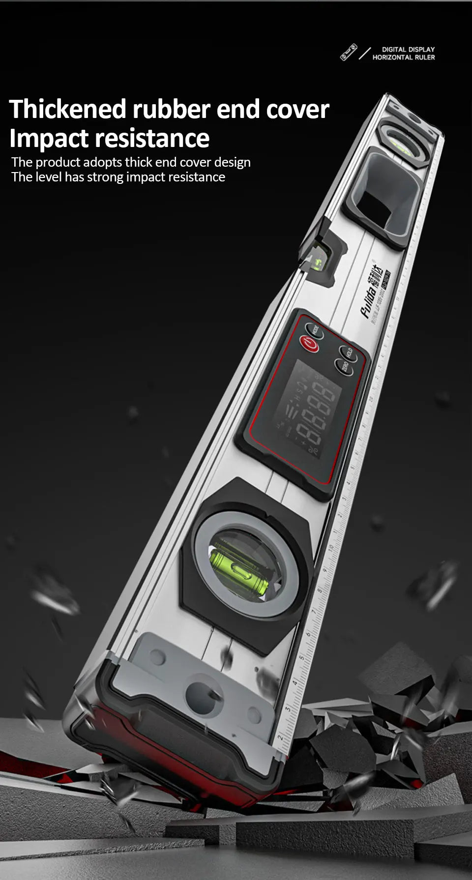 Digital Protractor Angle Finder Inclinometer Magnets Level Angle Slope 0-90 °Electronic Level Ruler  20-50MM with LED Display
