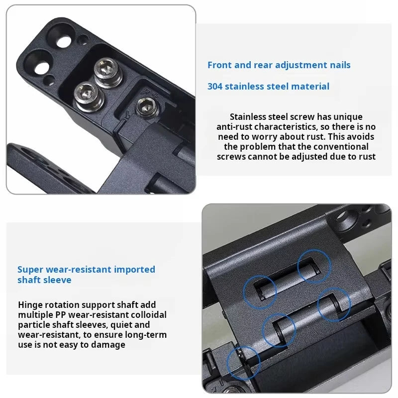 Concealed 3D Adjustable Hinge Page Single-sided Non Slotted Invisible Door Aluminum Wooden Door With Internal  External Hinges