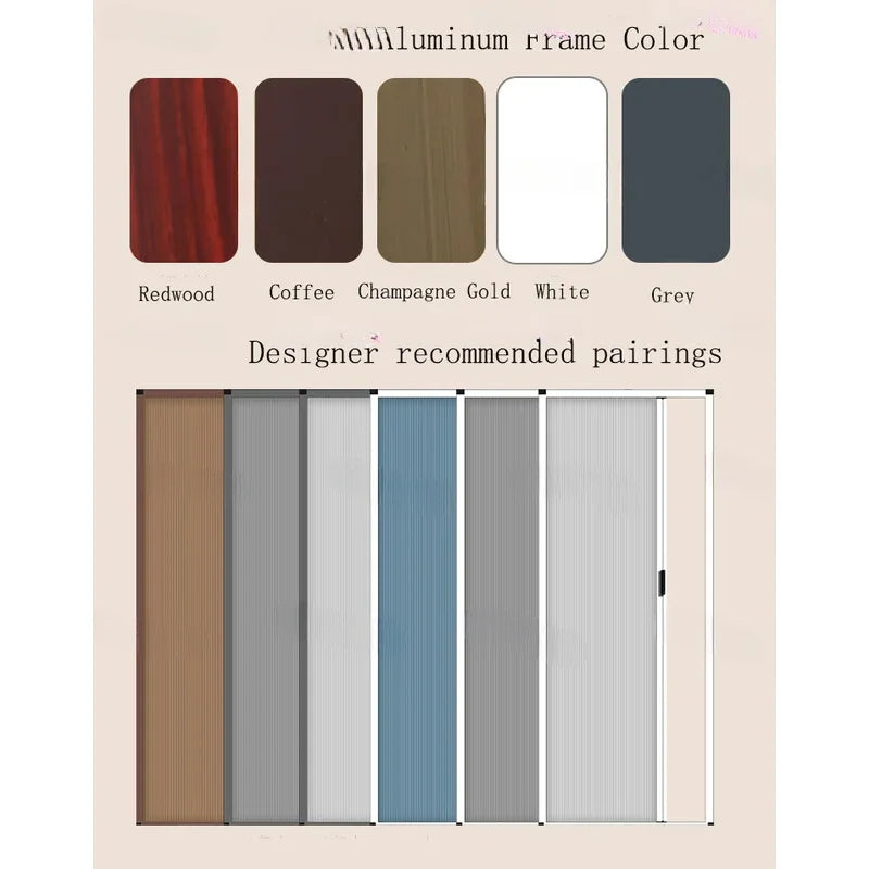 Custom Trackless Aluminum Frame Modern Honeycomb Curtain Sliding Door Darkening Privacy Resistant Washable