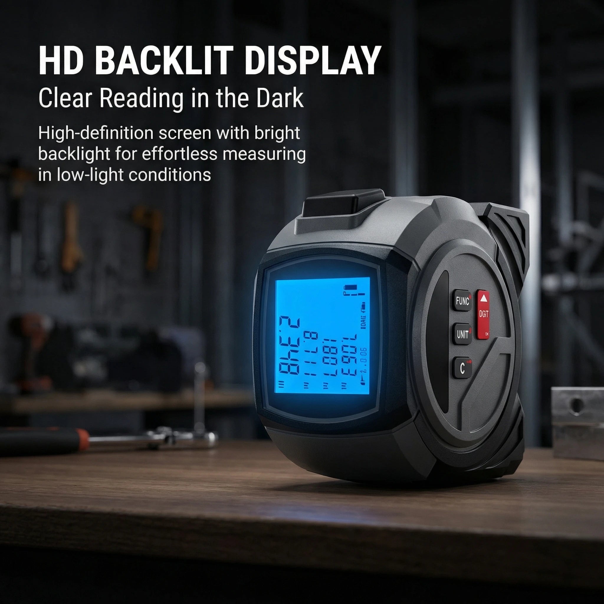 3-In-1 Laser Tape Measure Waterproof Digital