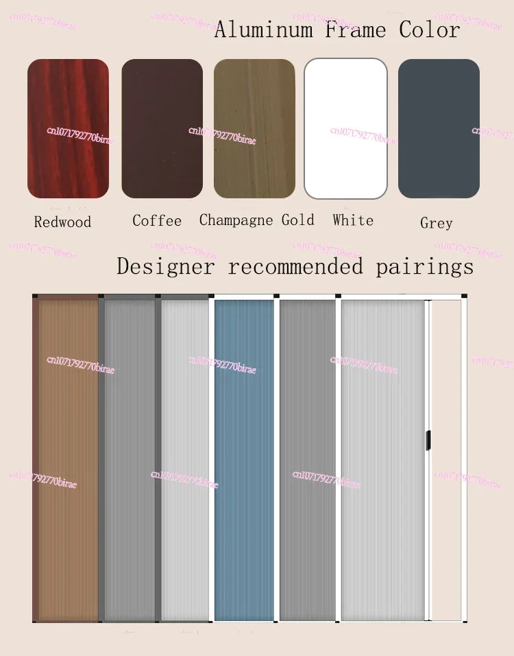 Custom Trackless Aluminum Frame Modern Honeycomb Curtain Sliding Door Darkening Privacy Resistant Washable