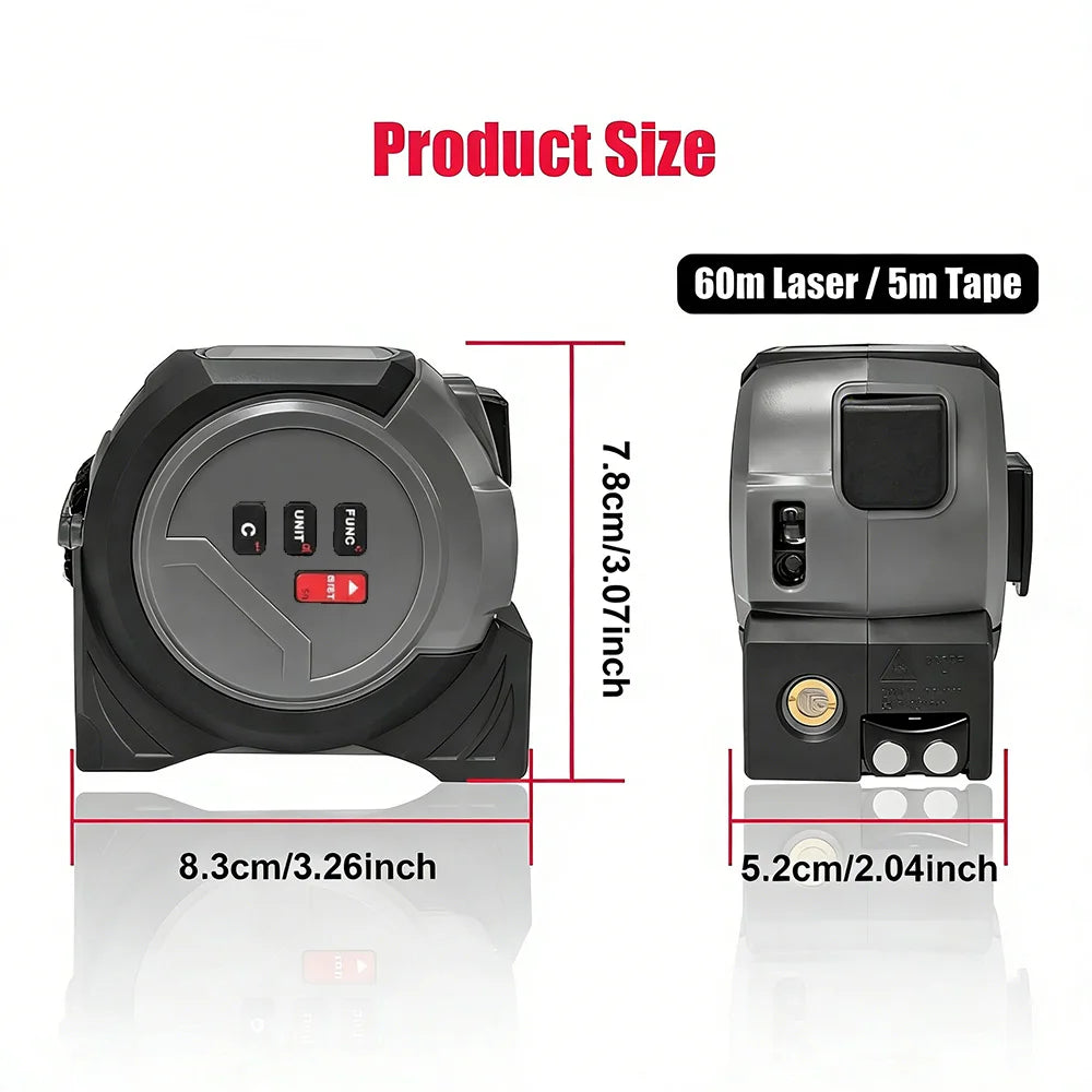 3-In-1 Laser Tape Measure Waterproof Digital