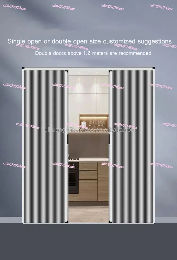 Custom Trackless Aluminum Frame Modern Honeycomb Curtain Sliding Door Darkening Privacy Resistant Washable