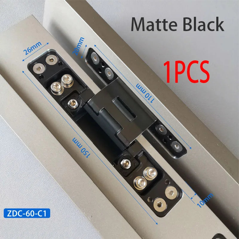 Concealed 3D Adjustable Hinge Page Single-sided Non Slotted Invisible Door Aluminum Wooden Door With Internal  External Hinges