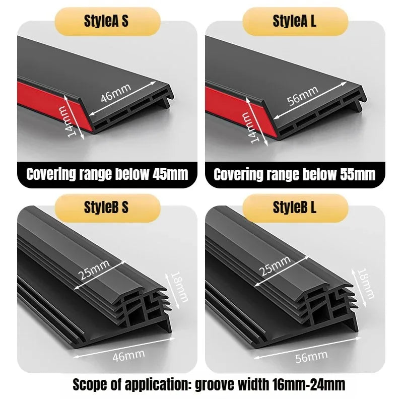 1.1m TPE Self Adhesive Sealing Strip Windproof Waterproof Soundproof Dustproof for Door Window Sliding Balcony Sealing Strips