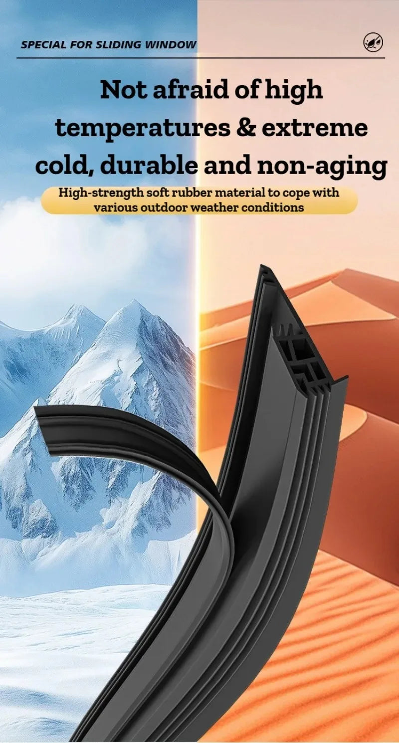 1.1m TPE Self Adhesive Sealing Strip Windproof Waterproof Soundproof Dustproof for Door Window Sliding Balcony Sealing Strips
