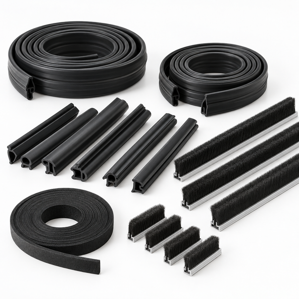 איור המחשה של אטם EPDM לפרופילי אלומיניום, אינו צילום מוצר אמיתי